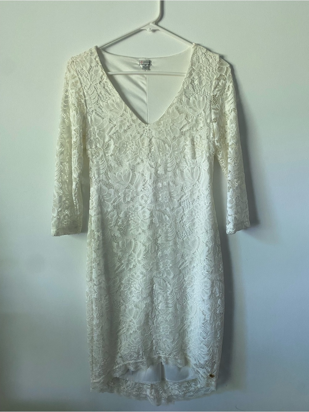 Guess Ivory Lace Midi Dress